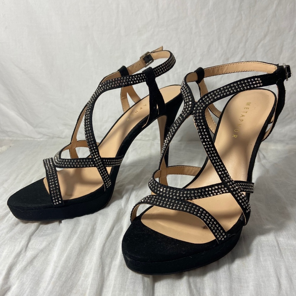 Black strappy heels